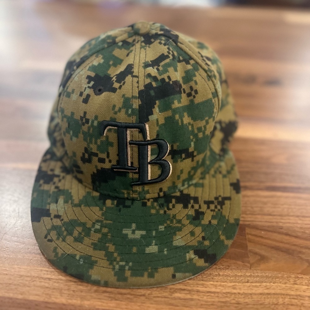 Tampa Bay Rays Digi-Camo hat size 7 1/8 in GUC